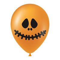 Víspera de Todos los Santos naranja globo ilustración con de miedo y gracioso cara vector