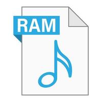 Modern flat design of RAM file icon for web vector