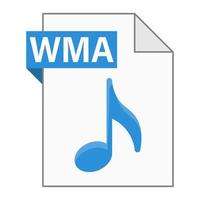 diseño plano moderno de icono de archivo wma para web vector