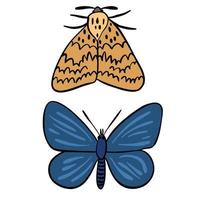 conjuntos de dos hermosa mariposa y polilla ,bien para gráfico diseño recursos. vector