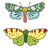 Sets of two beautiful butterfly and moth ,good for graphic design resources. vector