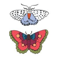 Sets of two beautiful butterfly and moth ,good for graphic design resources. vector