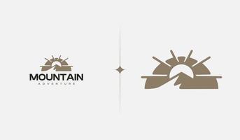 montaña colina parte superior Dom rayos monolina. universal creativo prima símbolo. vector firmar icono logo modelo. vector ilustración