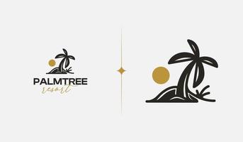 Palm Tree Summer Tropical monoline. Universal creative premium symbol. Vector sign icon logo template. Vector illustration