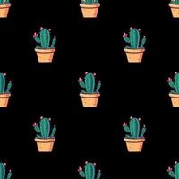 Cute cartoon cactus seamless pattern. Vector Illustration EPS10