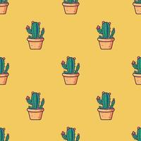 Cute cartoon cactus seamless pattern. Vector Illustration EPS10