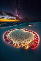 circle of stones sitting on top of a snow covered ground. . photo