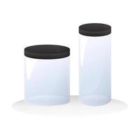 vector empty glass jars for food and snack