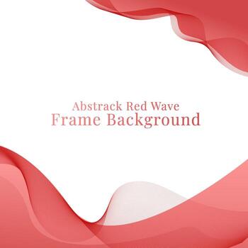 Abstract red wave frame background in vector