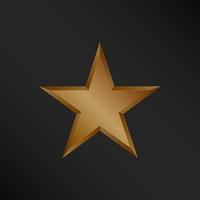 Shiny Bronze thin Star Simple Bump Shape Simple Illustration vector