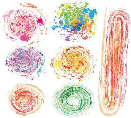 Set of colored brush strokes Color texture