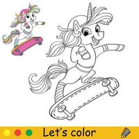 unicornio colorante página con modelo vector ilustración 12