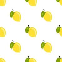 Seamless pattern with hand drawn lemons. Vector background with tasty citrus fruit for wrapping paper, textile, print, card