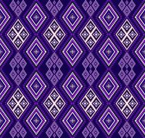 Colorful ethnic folk geometric seamless pattern in purple vector illustration design for fabric, mat, carpet, scarf, wrapping paper, tile and more
