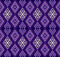 Colorful ethnic folk geometric seamless pattern in purple vector illustration design for fabric, mat, carpet, scarf, wrapping paper, tile and more