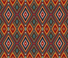 Colorful ethnic folk geometric seamless pattern in vector illustration design for fabric, mat, carpet, scarf, wrapping paper, tile and more
