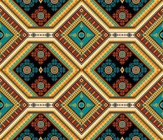 Colorful ethnic folk geometric seamless pattern in vector illustration design for fabric, mat, carpet, scarf, wrapping paper, tile and more