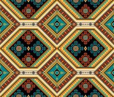 Colorful ethnic folk geometric seamless pattern in vector illustration design for fabric, mat, carpet, scarf, wrapping paper, tile and more