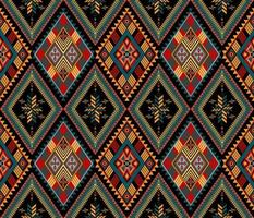 Colorful ethnic folk geometric seamless pattern in vector illustration design for fabric, mat, carpet, scarf, wrapping paper, tile and more