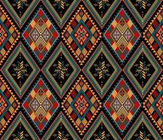 Colorful ethnic folk geometric seamless pattern in vector illustration design for fabric, mat, carpet, scarf, wrapping paper, tile and more