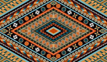 Colorful ethnic folk geometric seamless pattern in vector illustration design for fabric, mat, carpet, scarf, wrapping paper, tile and more