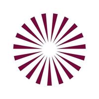 Red triangular twisted motion lines spiral circle logo vector. Striped swirl pattern. vector