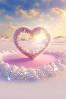 picture of a heart in the snow. . photo