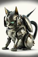close up of a robot cat on a white background. . photo