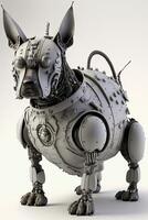 close up of a robot dog on a white background. . photo