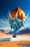 hot air balloon in the shape of an octopus. . photo