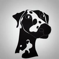 negro y blanco dibujo de un dálmata perro. generativo ai. foto