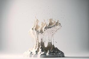 white vase with liquid pouring out of it. . photo