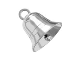 Bell metal silver, notification symbol. 3D rendering. Icon on white background. photo