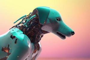 Futuristic robot dog. Generate Ai photo
