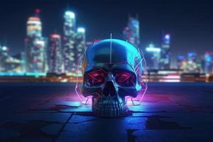 Human skull 3d model. Generate Ai photo