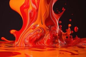 Splashing red liquid. Generate Ai photo