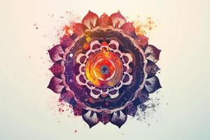 Mandala watercolor. Generate Ai photo