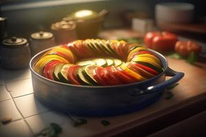 Fresh ratatouille food. Generate Ai photo