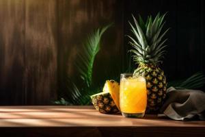 Summer pineapple drink. Generate Ai photo