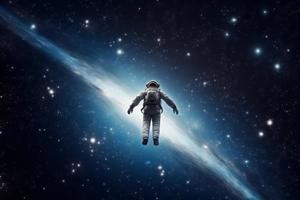 astronauta en estrellado espacio. generar ai foto
