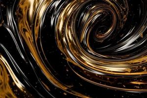 Golden glossy swirl. Generate Ai photo