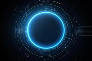 Neon industrial circle. Generate Ai photo