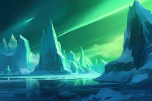 Ice land nature. Generate Ai photo