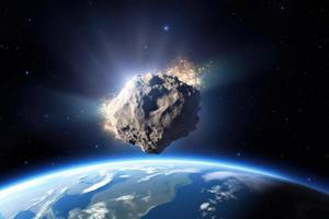 Earth space asteroid. Generate Ai photo