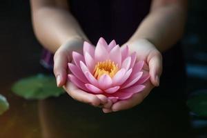 Lotus flower. Generate Ai photo