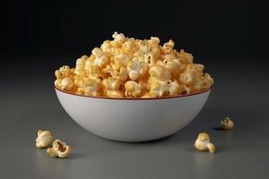 Cheese popcorn bowl. Generate Ai photo