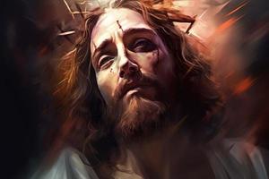 Jesus portrait. Generate Ai photo