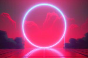 Illuminated portal gate. Generate Ai photo