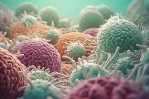 Macro virus cell. Generate Ai photo