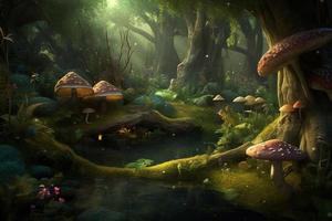 Magic fairy forest. Generate Ai photo